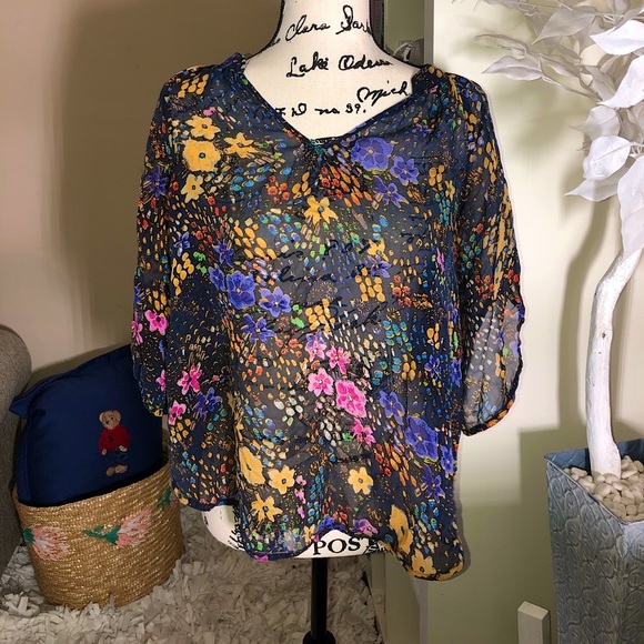Anthropologie Tops - 5/$25 Anthropologie Fei Colorful Floral Blouse